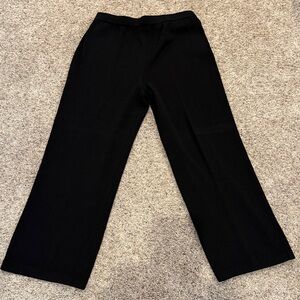 St. John Black Wide-Leg Knit Pants